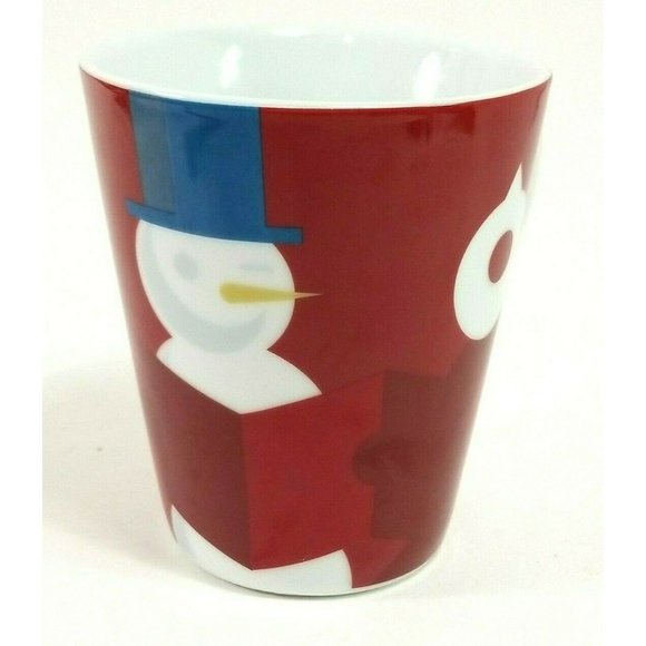 2012 Starbucks Christmas Coffee Mug artistic geometric singing snowman 14oz - Picture 1 of 7